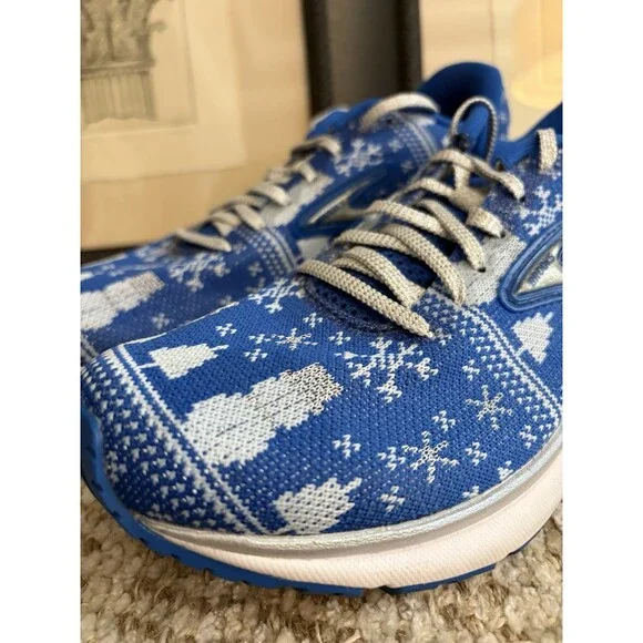 Brooks Revel 3 Run Merry Ugly Sweater Christmas Women’s Running Shoes Blue 8B - Picture 4 of 11